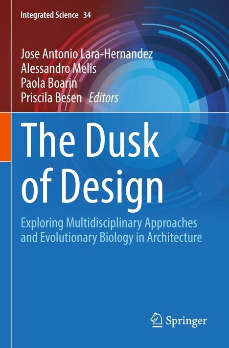 Buchtitel: "The Dusk of Design", mit bunten, kreisförmigen Grafikmustern oben und einem Springer-Logo unten.