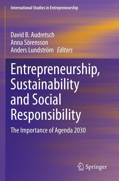 Cover mit lila Hintergrund. Titel: "Entrepreneurship, Sustainability and Social Responsibility: The Importance of Agenda 2030".