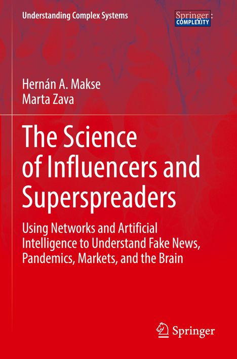 „The Science of Influencers and Superspreaders“ steht in Weiß auf rotem Hintergrund. Springer-Logo unten.