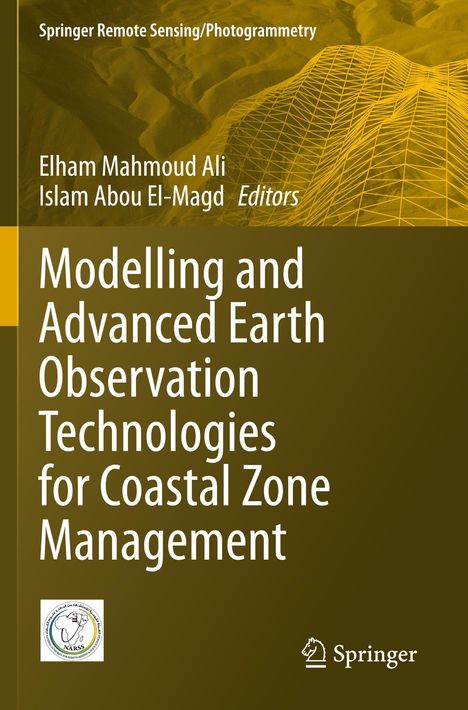 Titel: "Modelling and Advanced Earth Observation Technologies for Coastal Zone Management." Gelber Hintergrund, Springer-Logo.