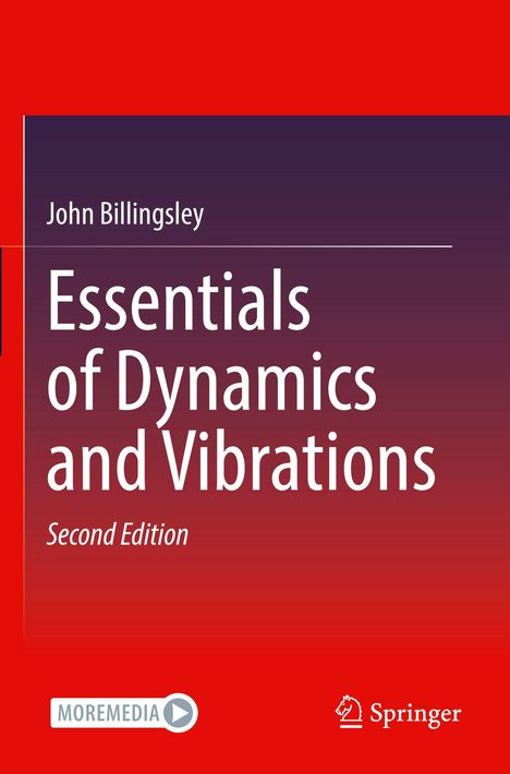 "John Billingsley, Essentials of Dynamics and Vibrations, Second Edition." Roter und violetter Hintergrund, Springer-Logo.