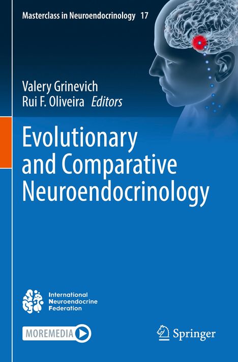 Titel: "Evolutionary and Comparative Neuroendocrinology". Autoren: Valery Grinevich, Rui F. Oliveira. Logo mit Gehirnabbildung.