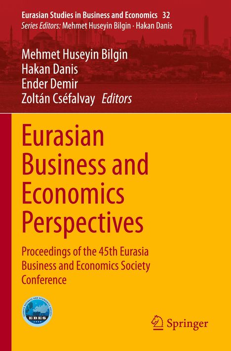 Oben: "Eurasian Studies in Business and Economics 32". Darunter: Autorenliste und Titel "Eurasian Business and Economics Perspectives". Unten rechts: Springer-Logo.
