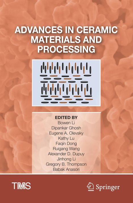 „ADVANCES IN CERAMIC MATERIALS AND PROCESSING“ oben, Namen von Editoren darunter, Springer-Logo unten rechts.