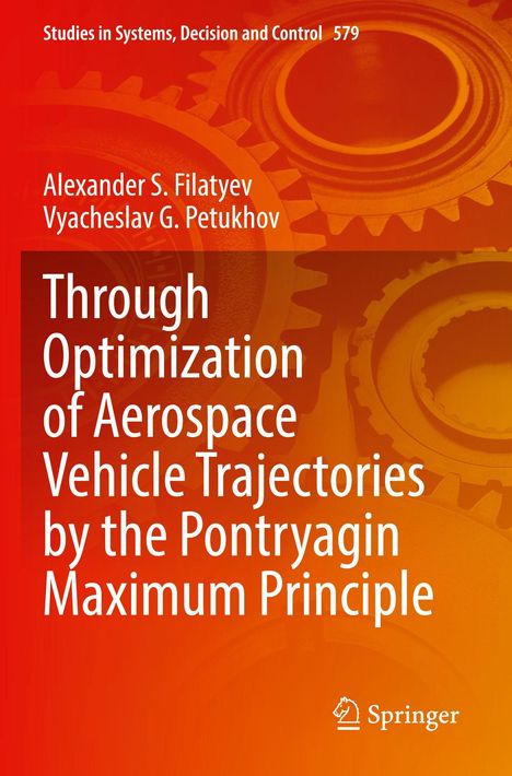 Text: "Through Optimization of Aerospace Vehicle Trajectories by the Pontryagin Maximum Principle." Zahnrad-Grafik im Hintergrund.