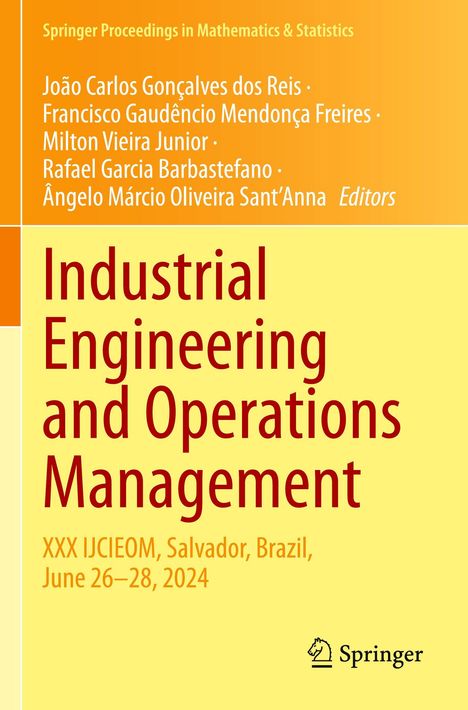 Text "Industrial Engineering and Operations Management", gelber Hintergrund, Springer-Logo unten rechts.