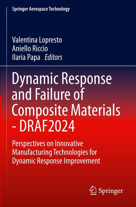 „Dynamic Response and Failure of Composite Materials - DRAF2024“. Roter Hintergrund mit blauem Verlauf. Springer-Logo unten.