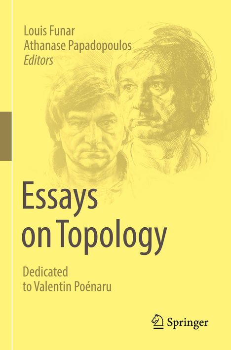 "Essays on Topology" von Louis Funar und Athanase Papadopoulos. Zeichnung zweier Gesichter. Springer-Logo unten rechts.