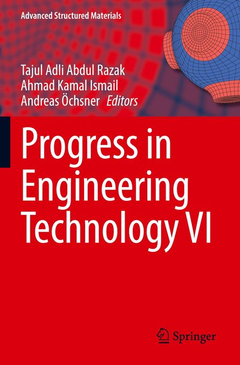 Titel: Progress in Engineering Technology VI. Oben Namen der Herausgeber. Rechts geometrisches 3D-Design, unten Springer-Logo.