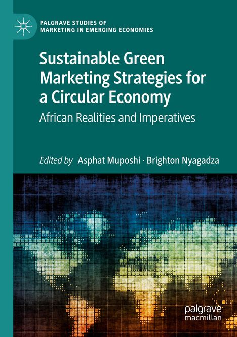 Titel: "Sustainable Green Marketing Strategies for a Circular Economy". Unten eine bunte, pixelige Weltkarte.