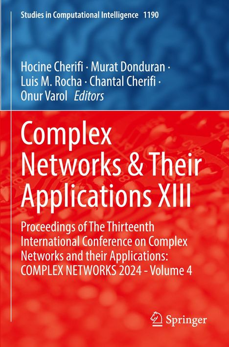 "Complex Networks & Their Applications XIII" - Konferenzband mit blau-rotem Design, Springer-Logo unten rechts.