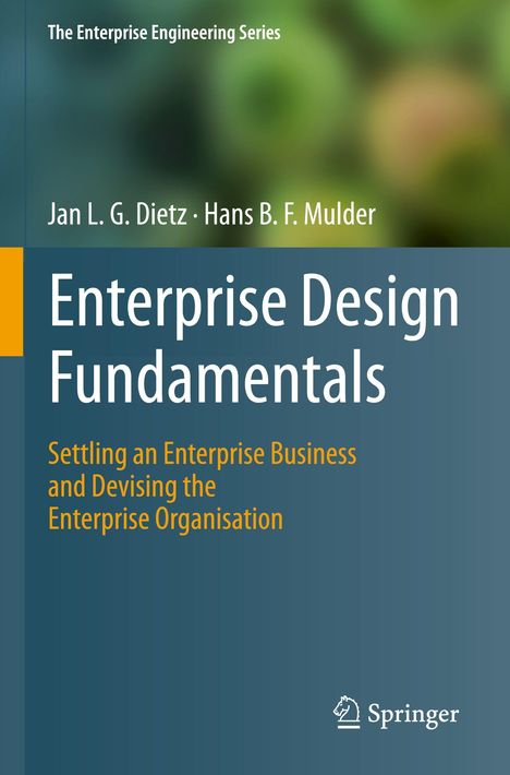 Text: "Enterprise Design Fundamentals" mit Autoren Jan L. G. Dietz und Hans B. F. Mulder. Springer-Logo unten.
