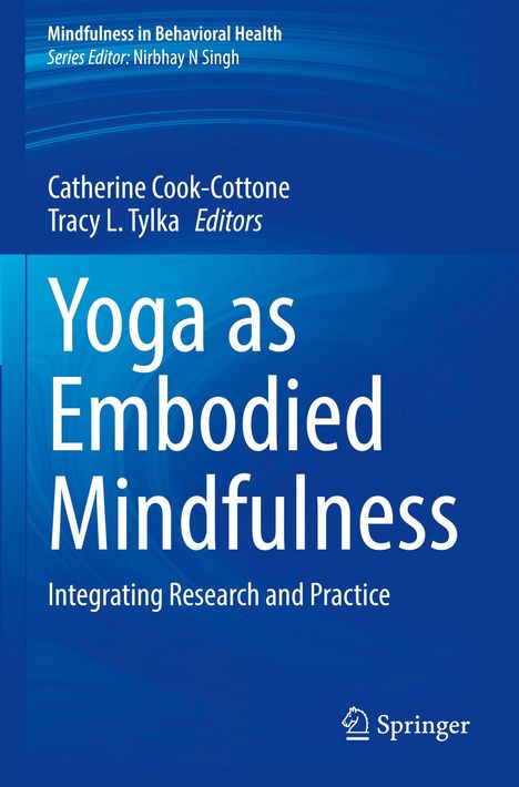 „Yoga as Embodied Mindfulness: Integrating Research and Practice“. Blaues, schlichtes Design mit Springer-Logo.