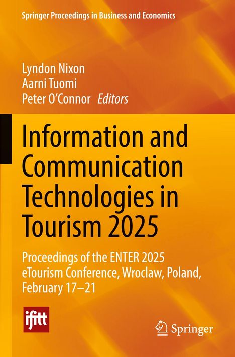 "Information and Communication Technologies in Tourism 2025" in schwarz-orange. ifitt Logo unten links.