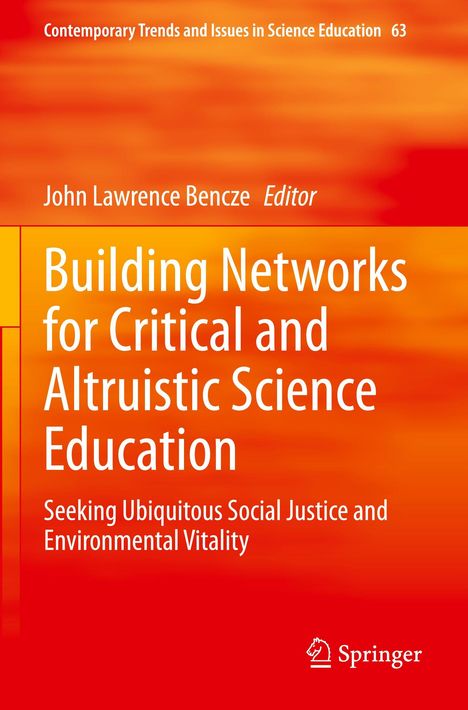 Text: "Building Networks for Critical and Altruistic Science Education" auf orange Hintergrund. Unten rechts Springer-Logo.