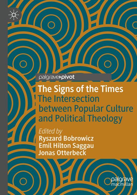 Titel: "The Signs of the Times: The Intersection between Popular Culture and Political Theology". Muster aus Kreisen.