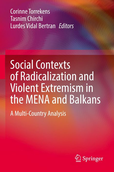 Titel: "Social Contexts of Radicalization". Roter Hintergrund; weißer Text, Springer-Logo unten.