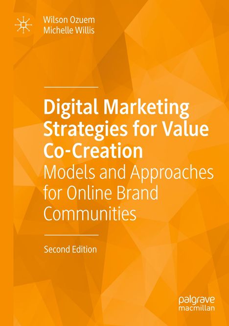 Text: "Digital Marketing Strategies for Value Co-Creation". Orange geometrischer Hintergrund.