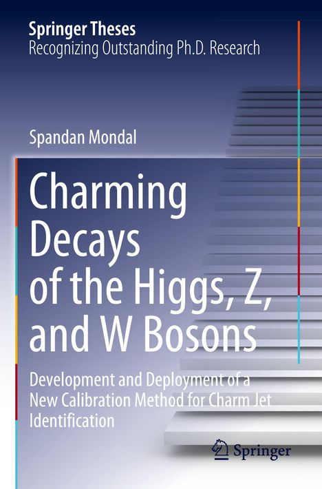 Titel: "Charming Decays of the Higgs, Z, and W Bosons". Beige Stufen und blaues Springer-Logo.