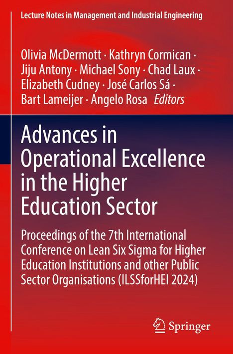 Buchtitel: "Advances in Operational Excellence in the Higher Education Sector". Herausgeber und Springer-Logo.