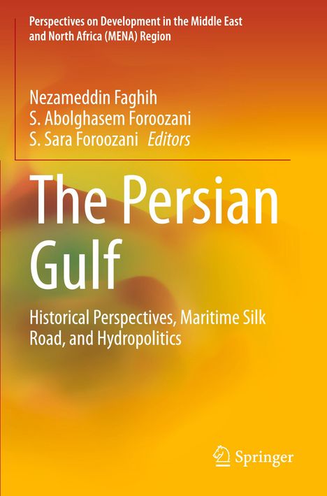 "The Persian Gulf: Historical Perspectives, Maritime Silk Road, and Hydropolitics" auf gelbem Hintergrund, Springer-Logo unten rechts.