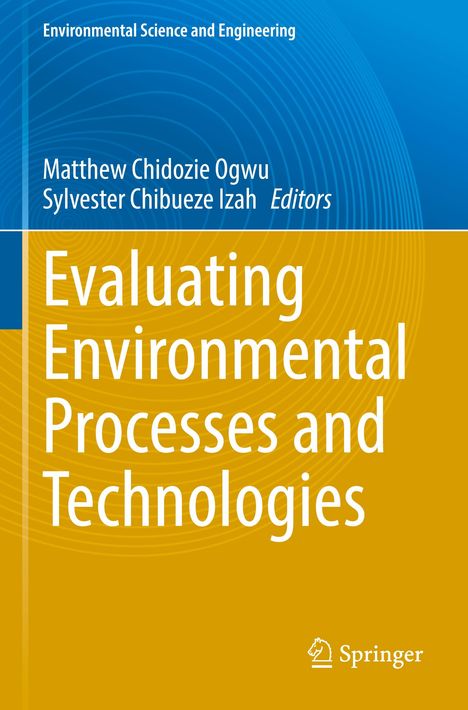 Text: "Evaluating Environmental Processes and Technologies". Blau-gelber Hintergrund mit einem Springer-Logo unten.