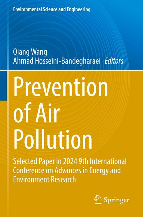 „Prevention of Air Pollution“ ist der Titel eines Konferenzbandes, mit blauer und gelber Gestaltung. Unten rechts ein Logo.