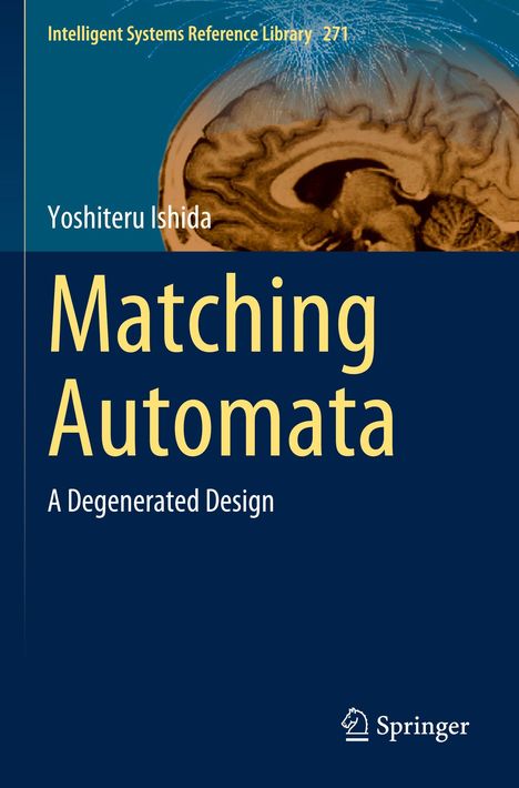 Titel: "Matching Automata", Autor: Yoshiteru Ishida. Illustration eines Gehirns mit elektrischen Spuren oben.