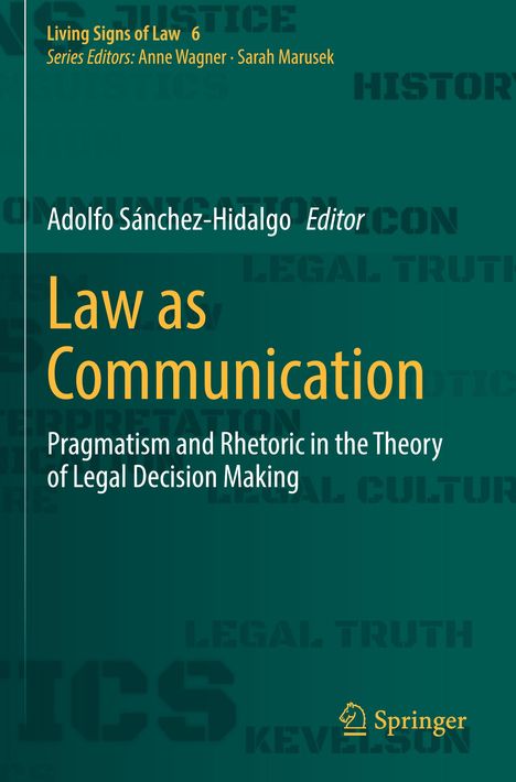 Buchtitel: "Law as Communication". Herausgeber: Adolfo Sánchez-Hidalgo. Springer-Logo unten rechts.