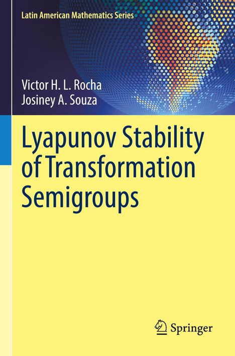 Text: „Lyapunov Stability of Transformation Semigroups“. Oben eine bunte, pixelartige Illustration. Unten Springer-Logo.