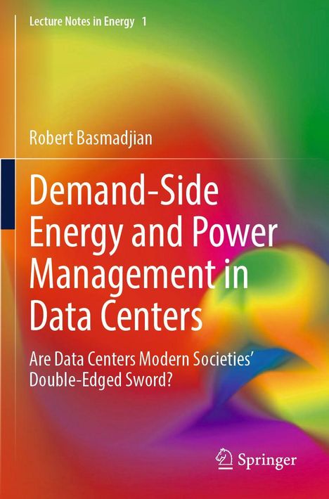 „Demand-Side Energy and Power Management in Data Centers“ auf buntem Hintergrund. Springer-Logo unten rechts.
