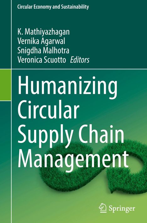 Titel: "Humanizing Circular Supply Chain Management". Autoren: K. Mathiyazhagan, Vernika Agarwal. Logo unten rechts.