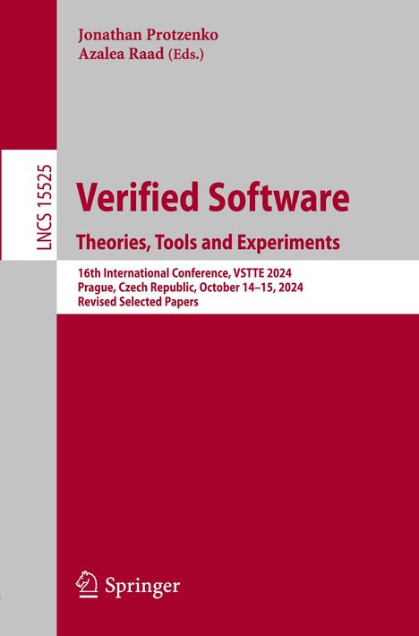 Verified Software. Theories, Tools and Experiments, Buch