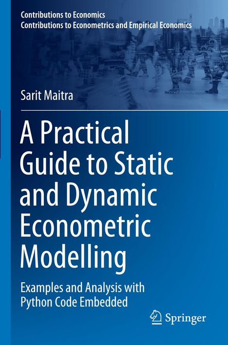 Titel: A Practical Guide to Static and Dynamic Econometric Modelling. Hintergrund in Blau, Springer-Logo unten.