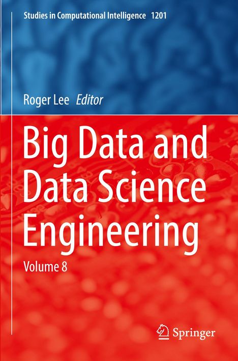 "Big Data and Data Science Engineering, Volume 8" Buchcover, blaue und rote Farbgestaltung, Springer-Logo unten rechts.