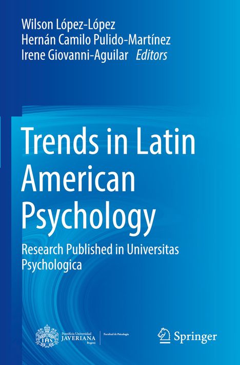 "Trends in Latin American Psychology: Research Published in Universitas Psychologica." Blauer Hintergrund. Logos unten.