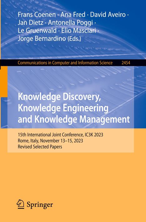 Knowledge Discovery, Knowledge Engineering and Knowledge Management, Buch