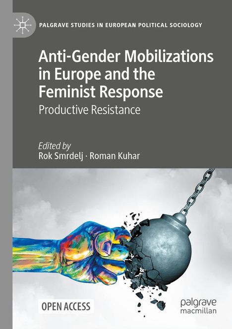 Text: "Anti-Gender Mobilizations in Europe and the Feminist Response: Productive Resistance. Edited by Rok Smrdelj, Roman Kuhar."

Eine bunte Faust zersprengt eine Metallkugel.