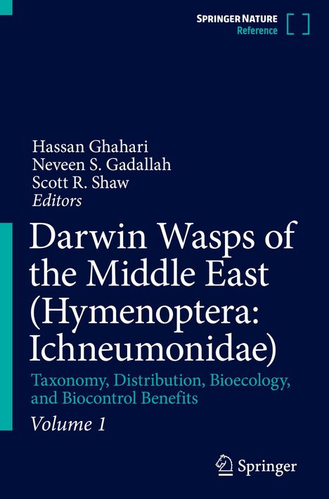 Buchtitel: "Darwin Wasps of the Middle East". Autoren: Hassan Ghahari, Neveen S. Gadallah, Scott R. Shaw. Springer-Logo unten rechts.