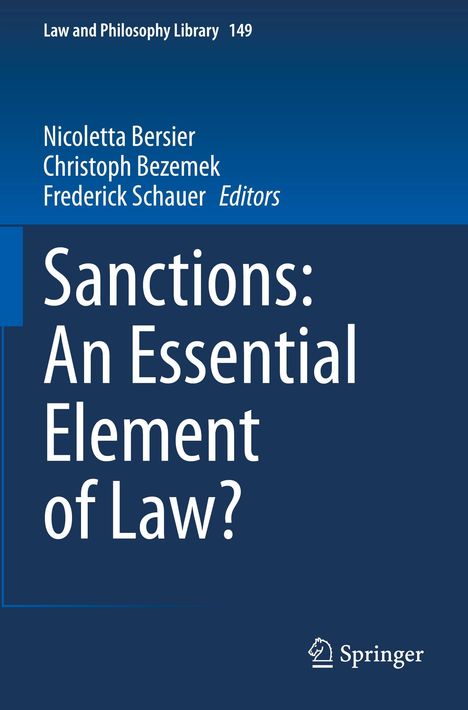 "Sactions: An Essential Element of Law?" von Nicoletta Bersier, Christoph Bezemek, Frederick Schauer, mit Springer-Logo.