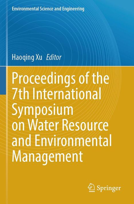 „Proceedings of the 7th International Symposium on Water Resource and Environmental Management” in Weiß auf gelbem Hintergrund.
