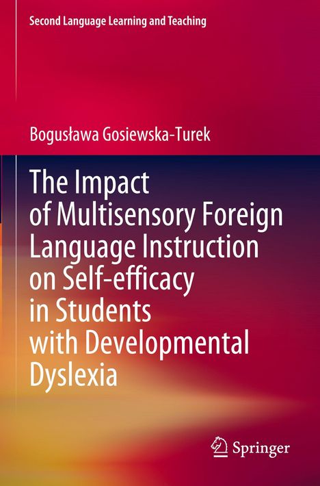 Titel: "The Impact of Multisensory Foreign Language Instruction..." Hintergrund: Farbverlauf von Rot zu Orange.
