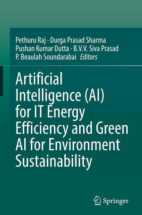 Titel: "Artificial Intelligence (AI) for IT Energy Efficiency and Green AI for Environment Sustainability". Oben sind Editorennamen. Unten rechts ist das Springer-Logo.