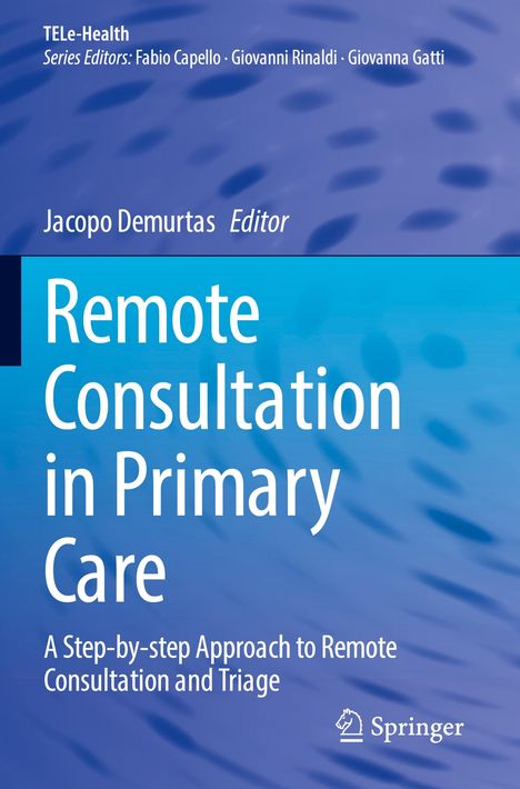 "Remote Consultation in Primary Care" auf blauem Hintergrund, Springer-Logo unten rechts.