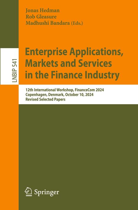 Enterprise Applications, Markets and Services in the Finance Industry, Buch
