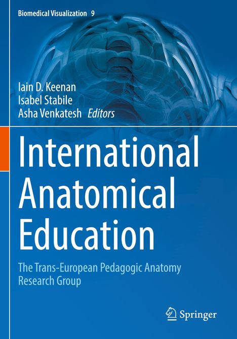 „International Anatomical Education“ steht in großen Buchstaben, darüber Autorenangaben. Hintergrund: transparente Anatomie.