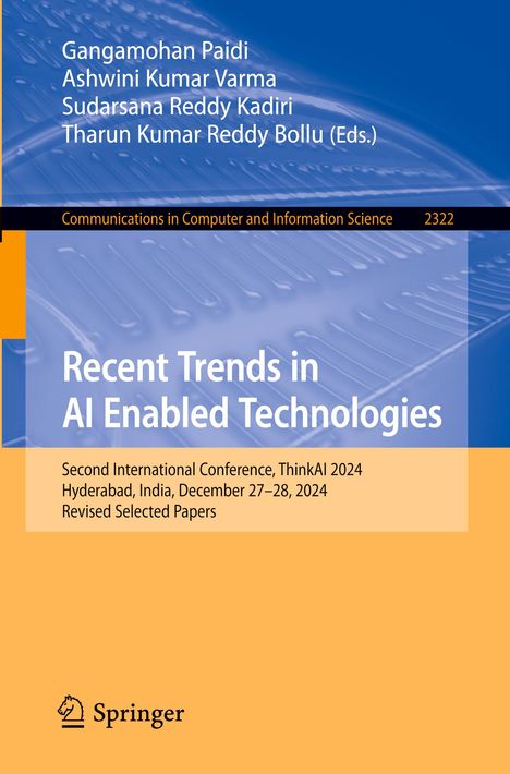 Recent Trends in AI Enabled Technologies, Buch