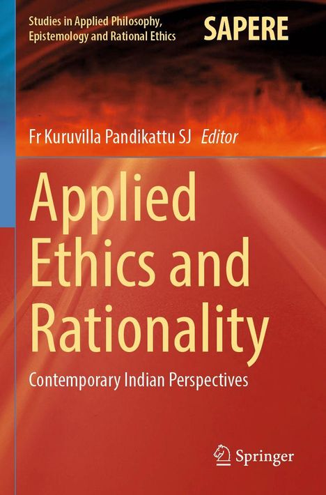 Oben steht "SAPERE", darunter "Applied Ethics and Rationality". Hintergrund in warmen Rot- und Orangetönen.