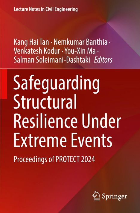 Titel: Safeguarding Structural Resilience Under Extreme Events. Roter Hintergrund mit einem Springer-Logo.
