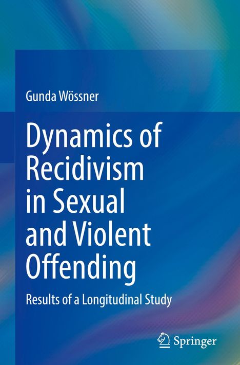 Text: "Dynamics of Recidivism in Sexual and Violent Offending", "Results of a Longitudinal Study", "Gunda Wössner". Blau-grüner Hintergrund.